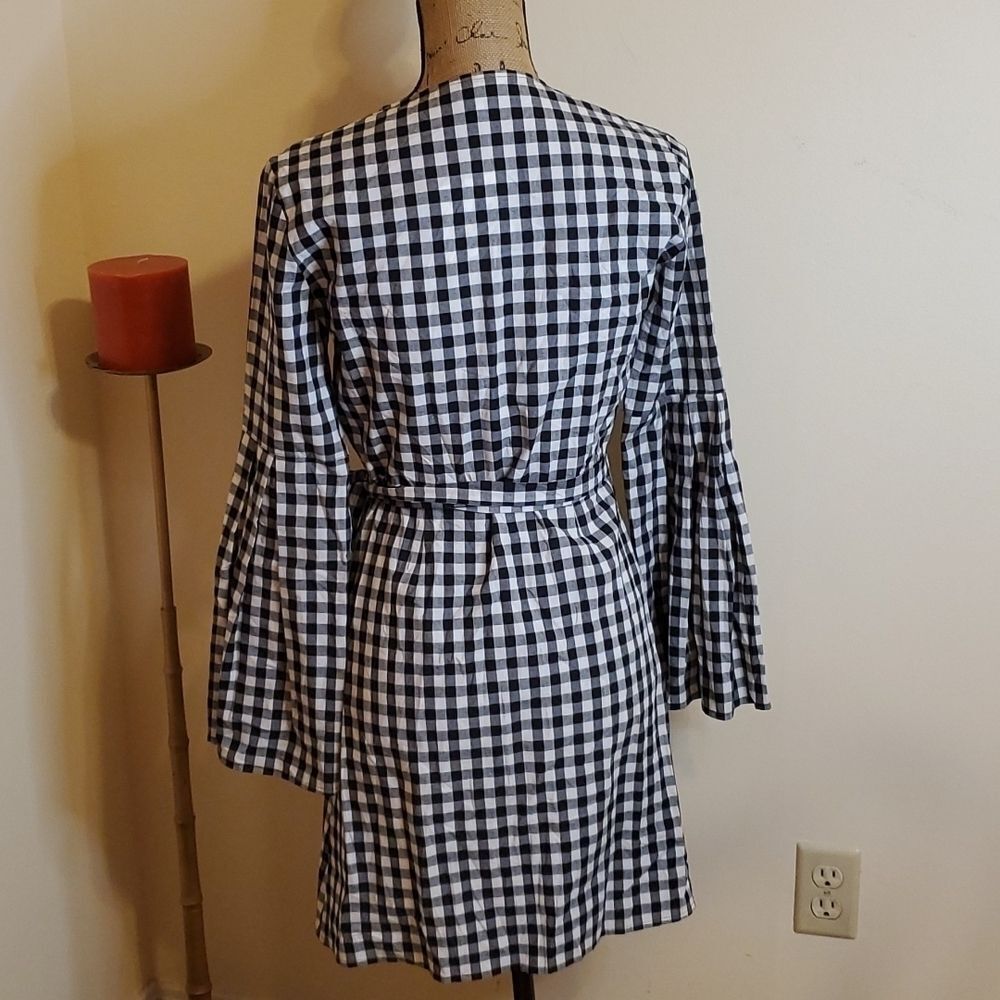 NWT Jack by BB Dakota Black & White Bell Sleeve Wrap Dress Small - Picture 7 of 12